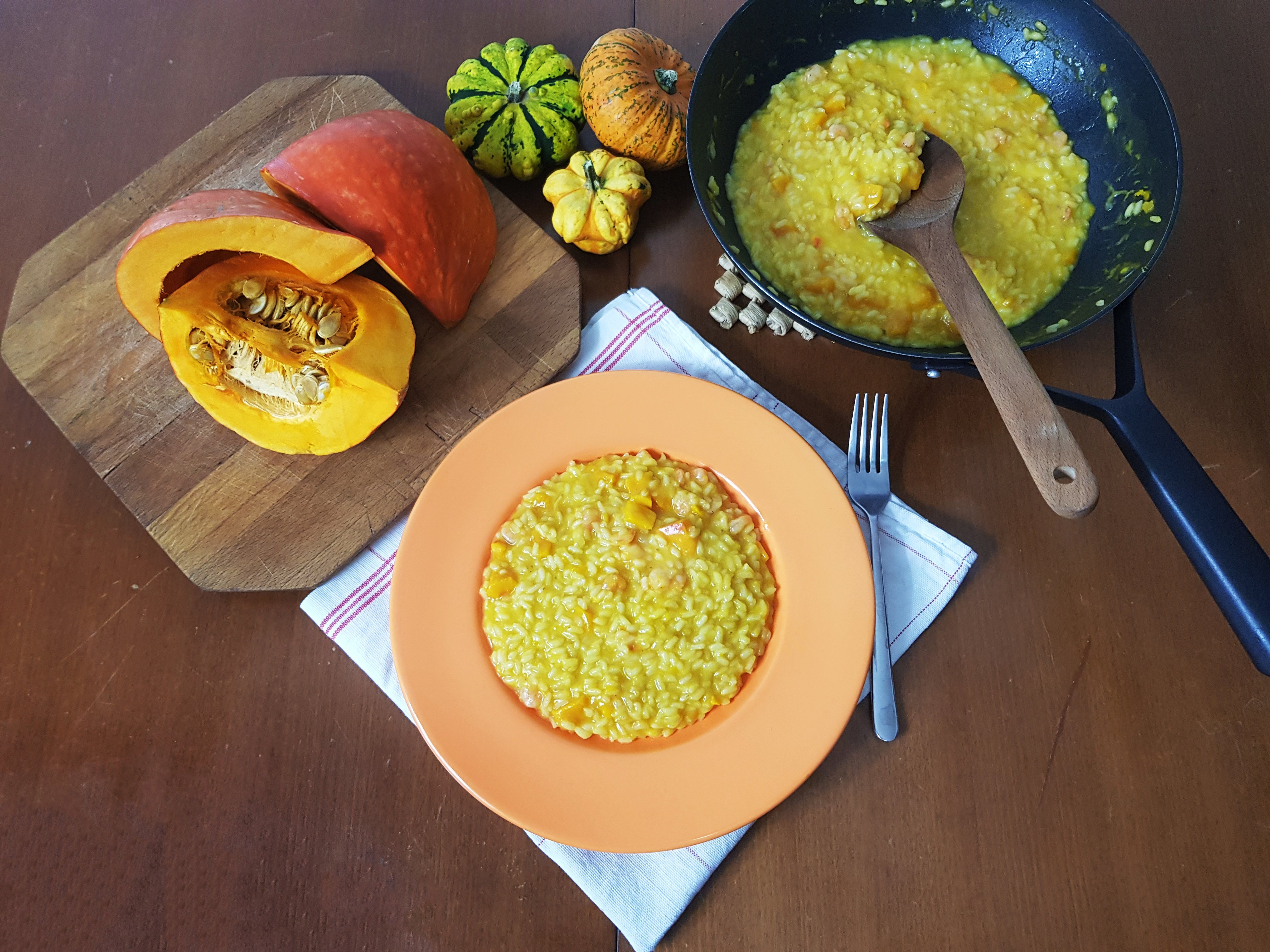 Ricetta risotto zucca e gamberetti per un benvenuto all'autunno Destinazione Terra il blog